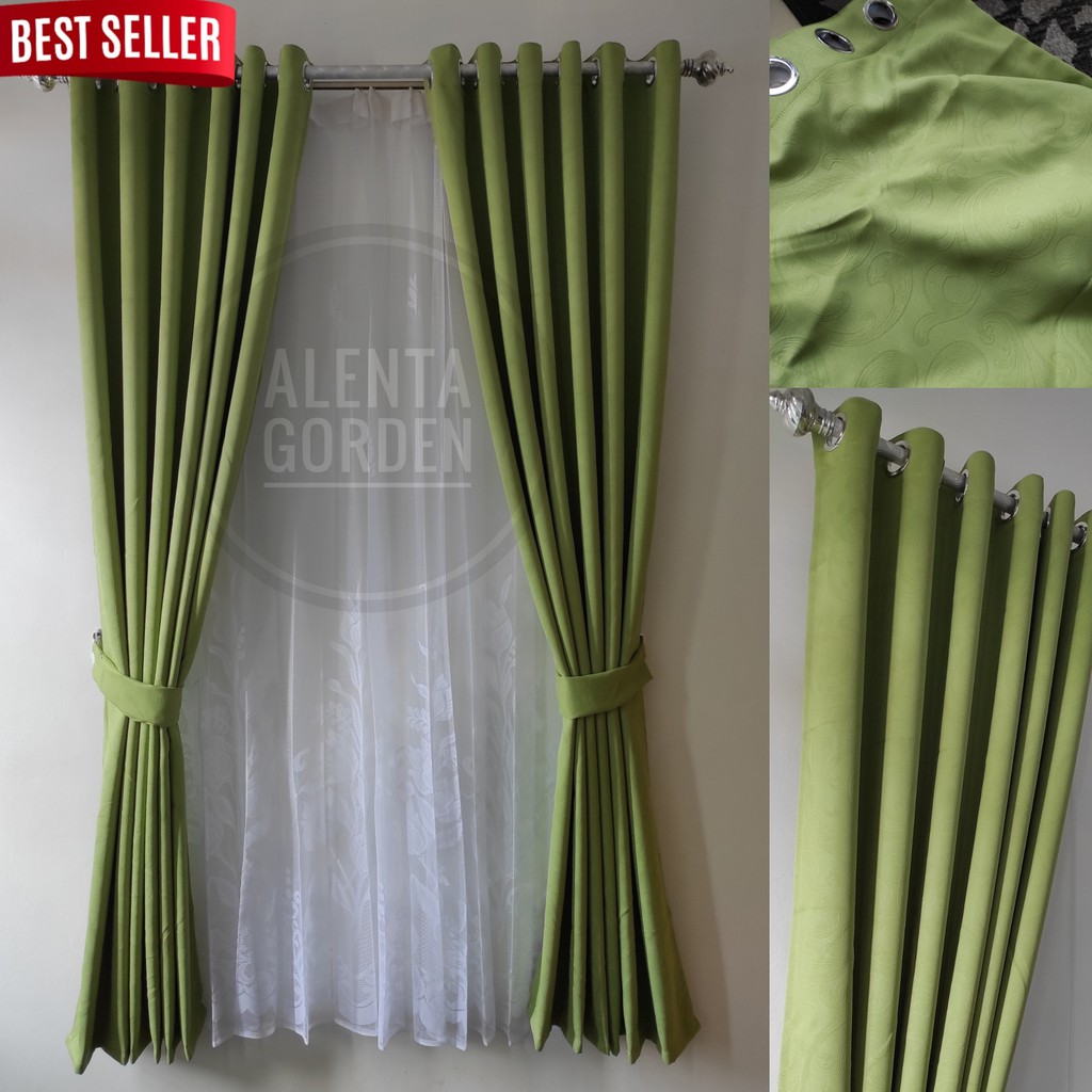 gorden blackout polos gordyn jendela minimalis gordeng pintu hordeng import korden tirai panjang 150