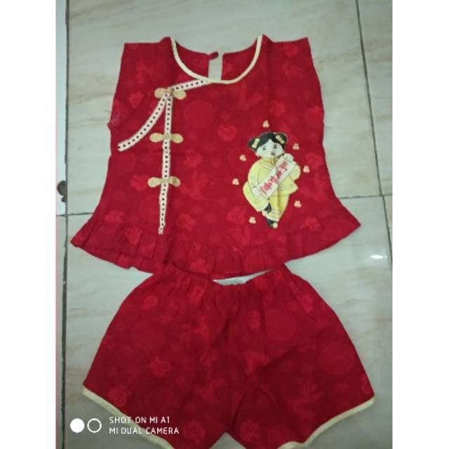Cheongsam preloved bayi perempuan 6-12 bulan