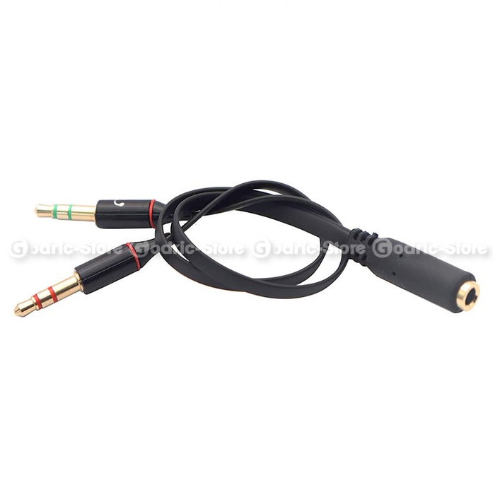 Audio Splitter Combiner 1 Female 2 Male Mic Adapter Kabel Jack PC HP