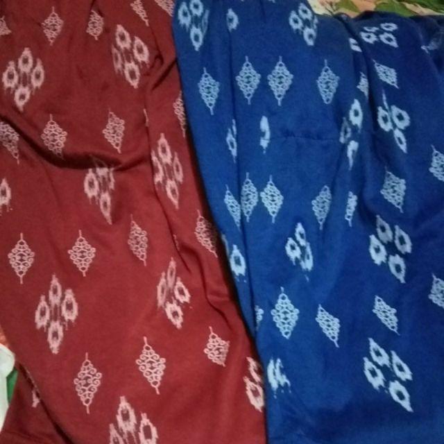  celana  pendek bahan kain kaos Polyester motif songket 