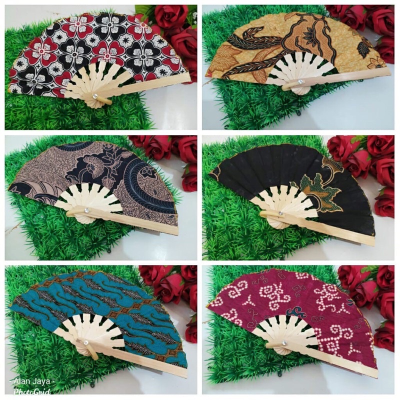 Souvenir Kipas batik khas jogja unik berbagai ukuran