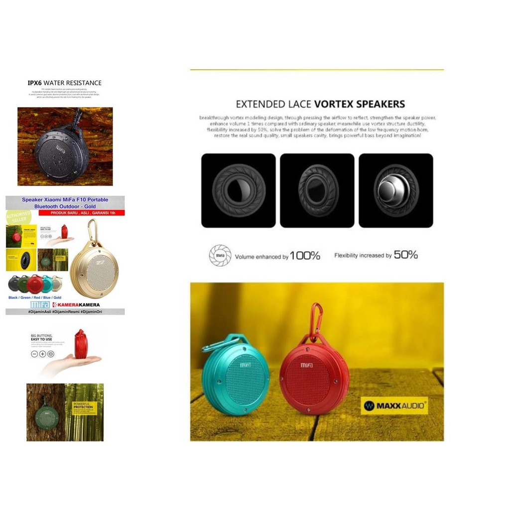 speaker xiaomi mifa f10 portable bluetooth outdoor   gold   gold