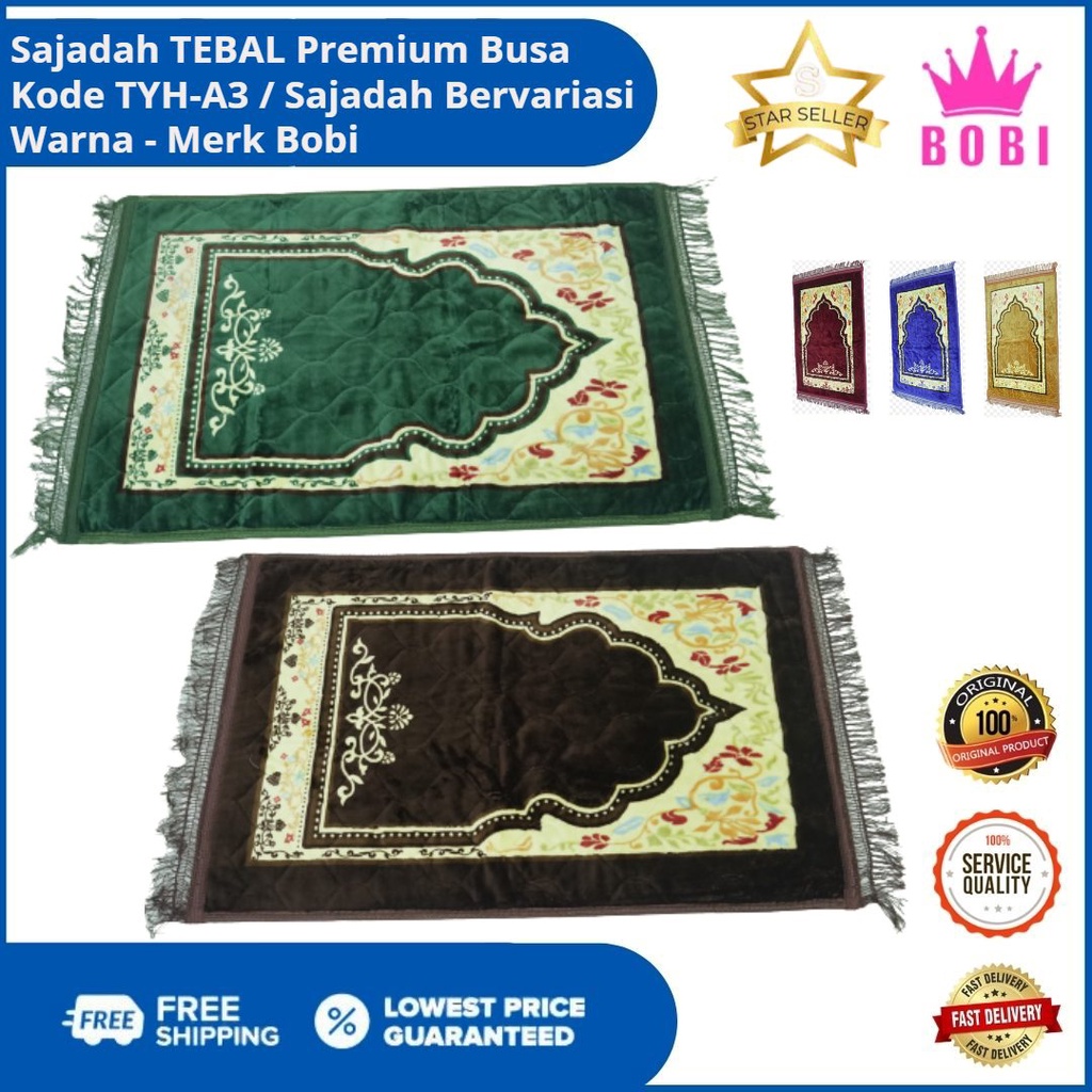 Sajadah TEBAL Premium Kode TYH-A3 / Sajadah TERMURAH Uk.70cmx110cm