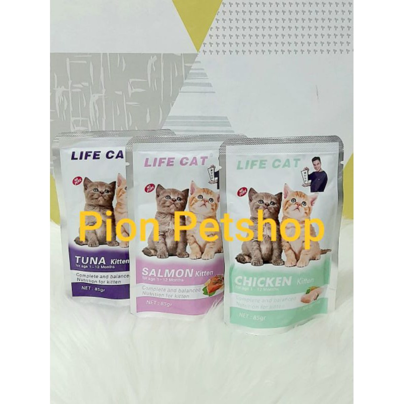 Makanan Basah Kucing LIFE CAT KITTEN kemasan POUCH 85 gr