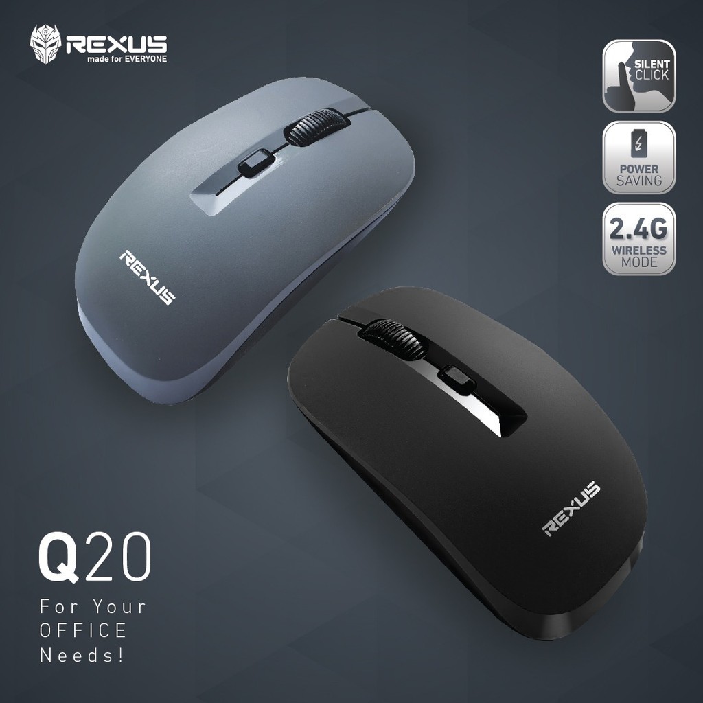 Trend-Rexus Q20 Mouse Wireless Office Silent Click-Abu Abu