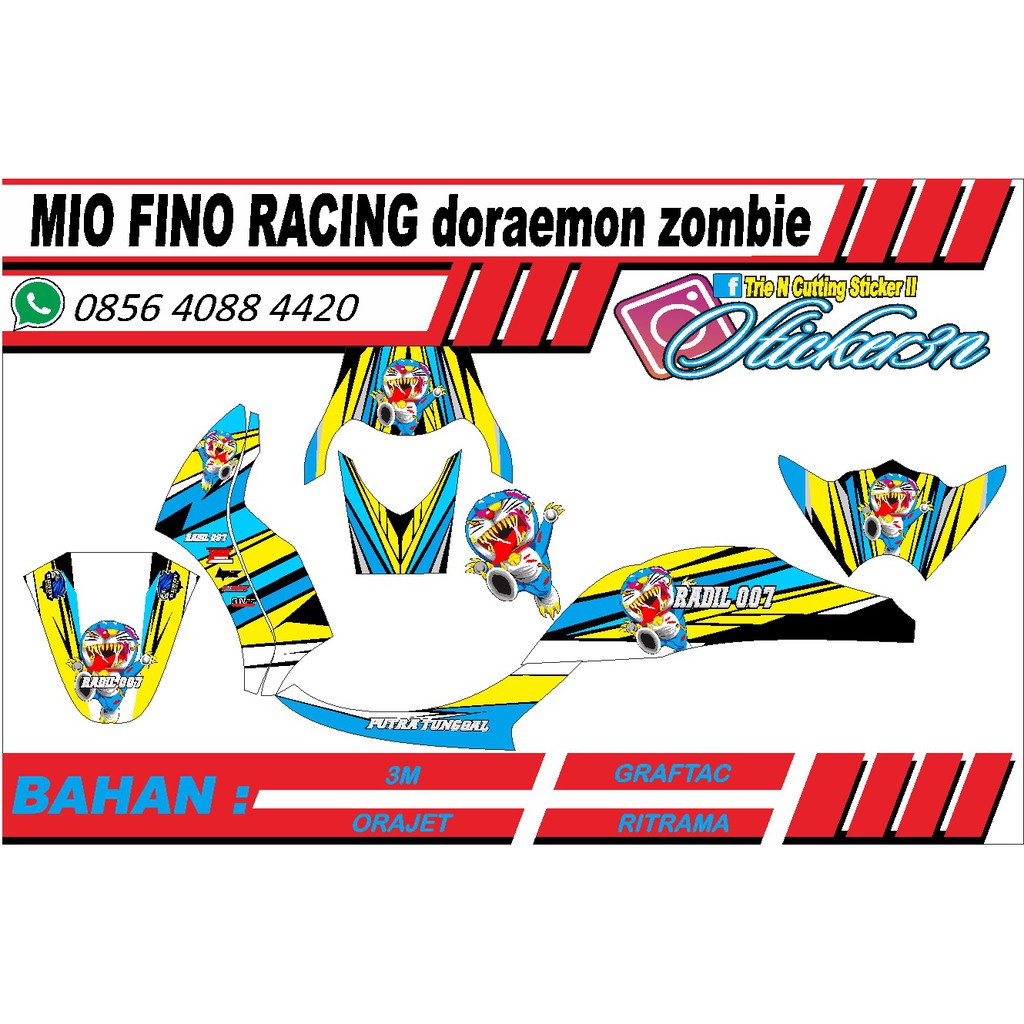 Decal Sticker Yamaha Mio Fino Doraemon Shopee Indonesia