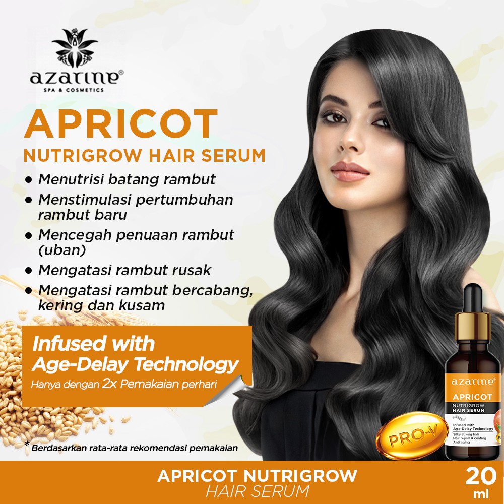 ❤ BELIA ❤ AZARINE Hair Serum Nutrigrow Apricot, Aloe Vera (✔️BPOM)