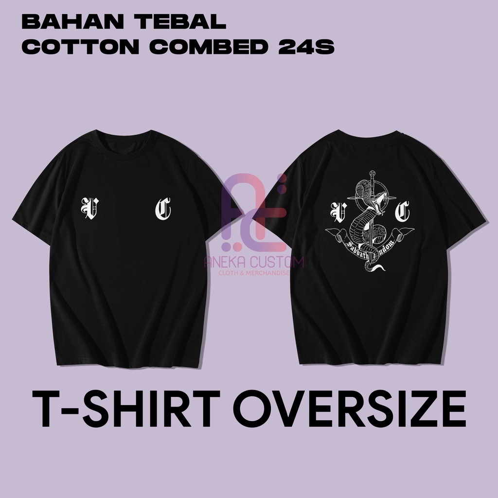 Kaos Oversize Sabbath Crew Cotton Combed 24s (bahan tebal) Pria Wanita