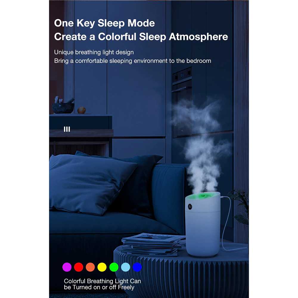 Air Humidifier Aromatherapy Oil Diffuser Double Spray 3L Humi Aromaterapi Pewangi Ruangan Pelembab Udara Ruang