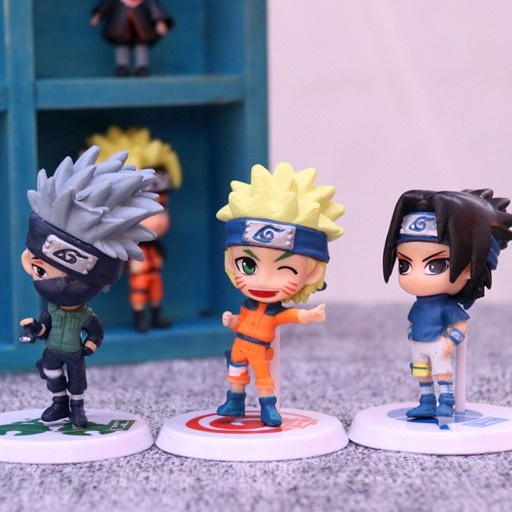 6pcs / Lot Mainan Action Figure Uzumaki Naruto Uchiha Sasuke Kakashi Haruno Sakura