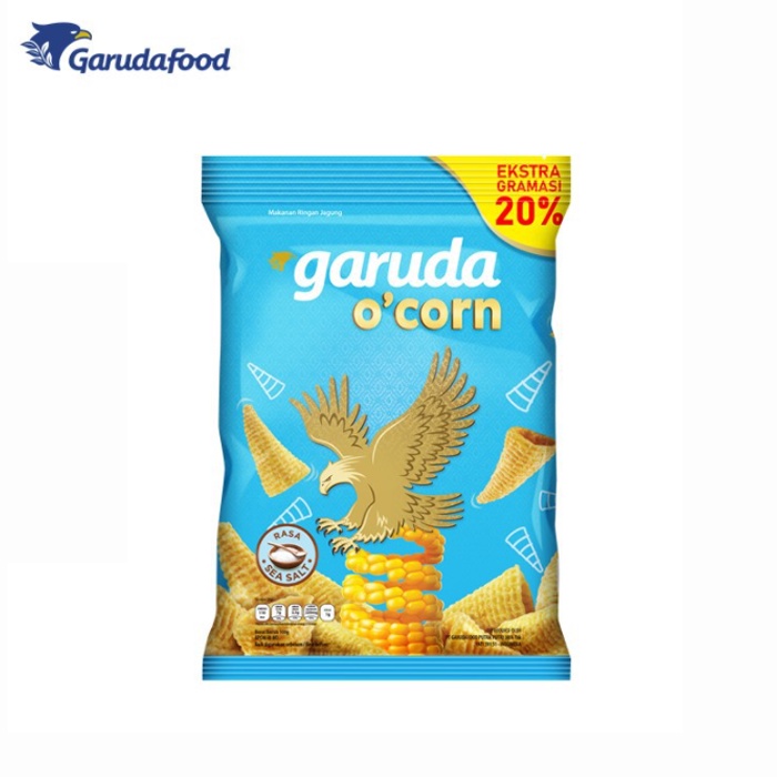 

Garuda O'Corn Sea Salt 20 gr + 20% - Chiki Garuda Ocorn Garuda O Corn Satuan 21gr Ciki Garuda O'Corn 21gr