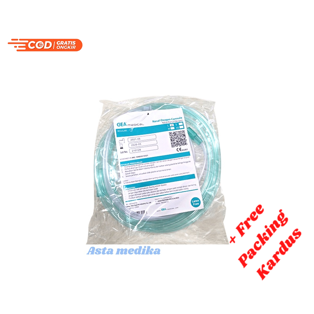 Nasal Oxygen Cannula GEA Anak Bayi Dewasa Selang Oksigen GEA Nasal Oxyflow Gea