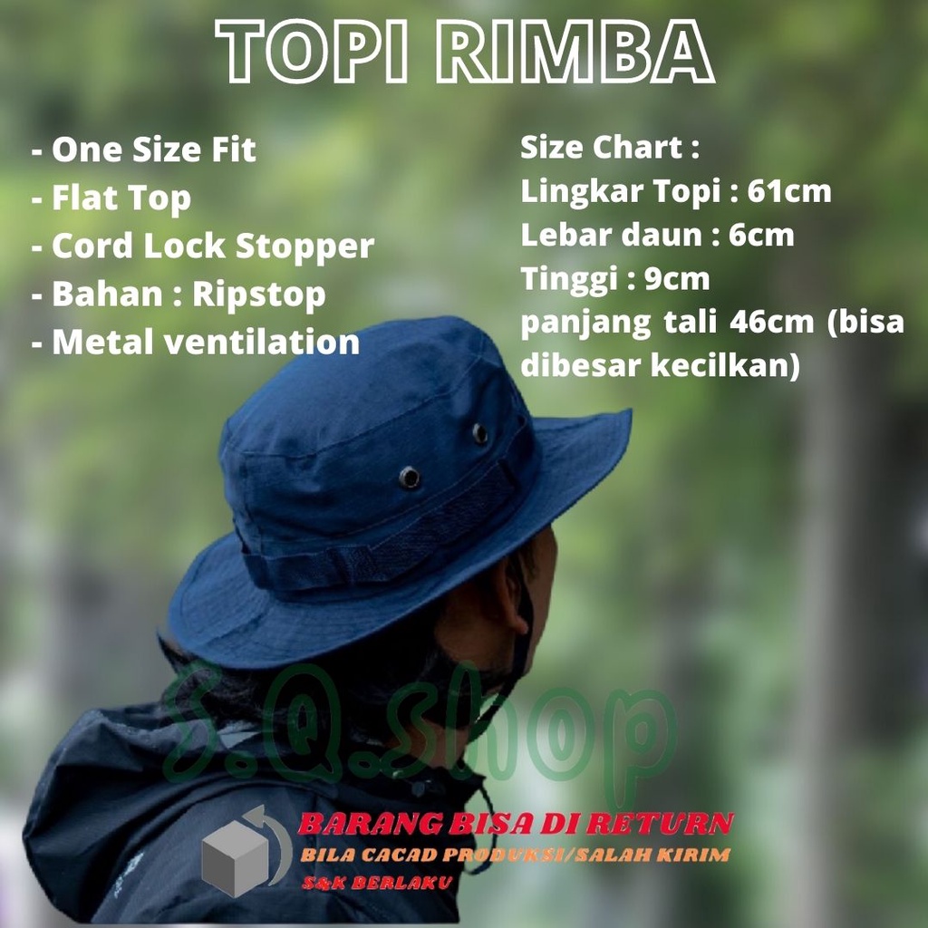 Topi Aksesoris Mancing Gunung Rimba Muncak Jungle Pria Wanita Unisex Ori Trend Gaul Polos Murah Fash