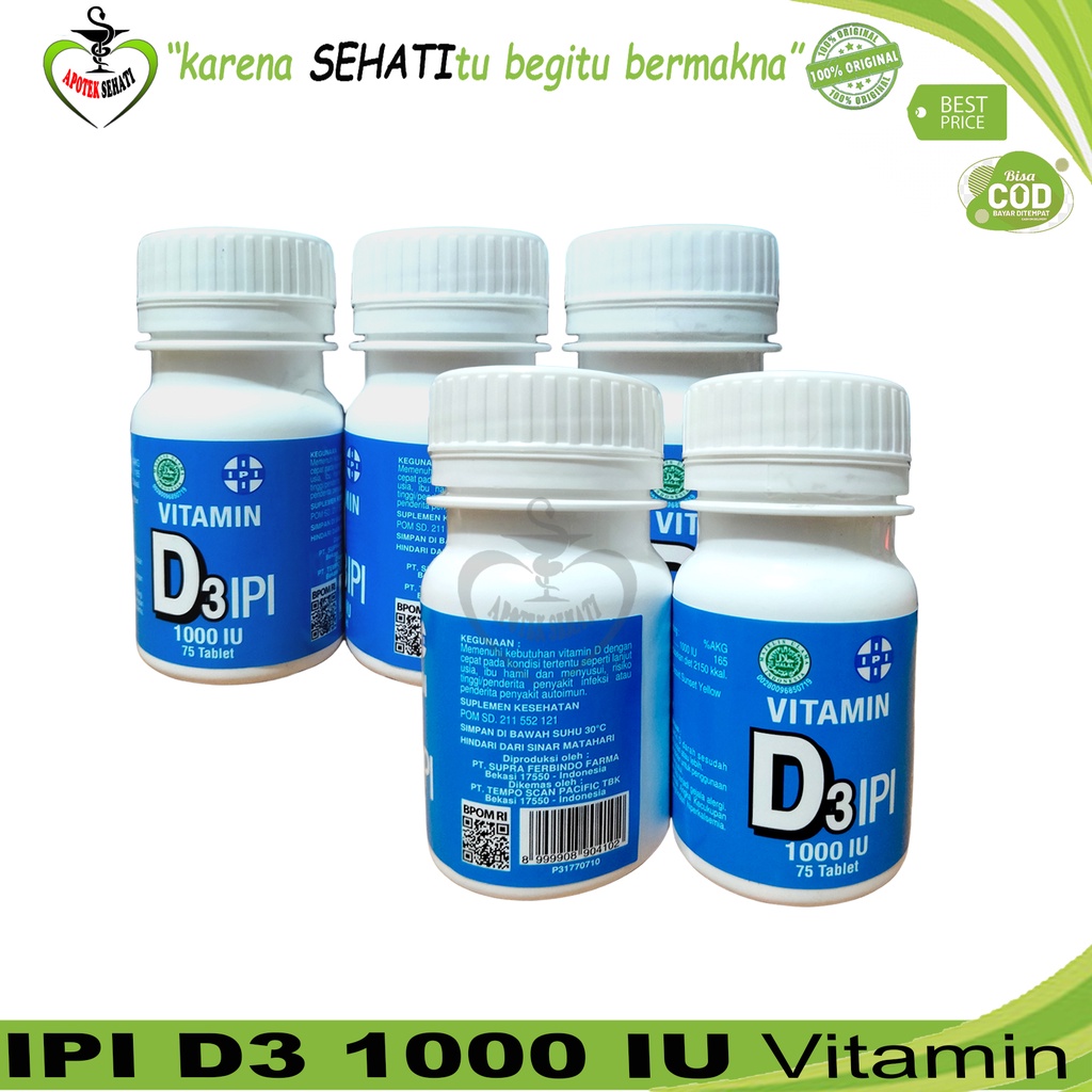 Vitamin D3 IPI 1000iu 75tab Vit D