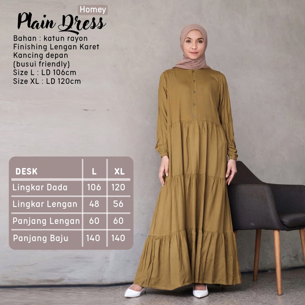 TERLARISS!!! BEST SELLER!!! HOMEY DRESS WANITA POLOS/DRESS WANITA PREMIUM_BAHAN KATUN RAYON PREMIUM