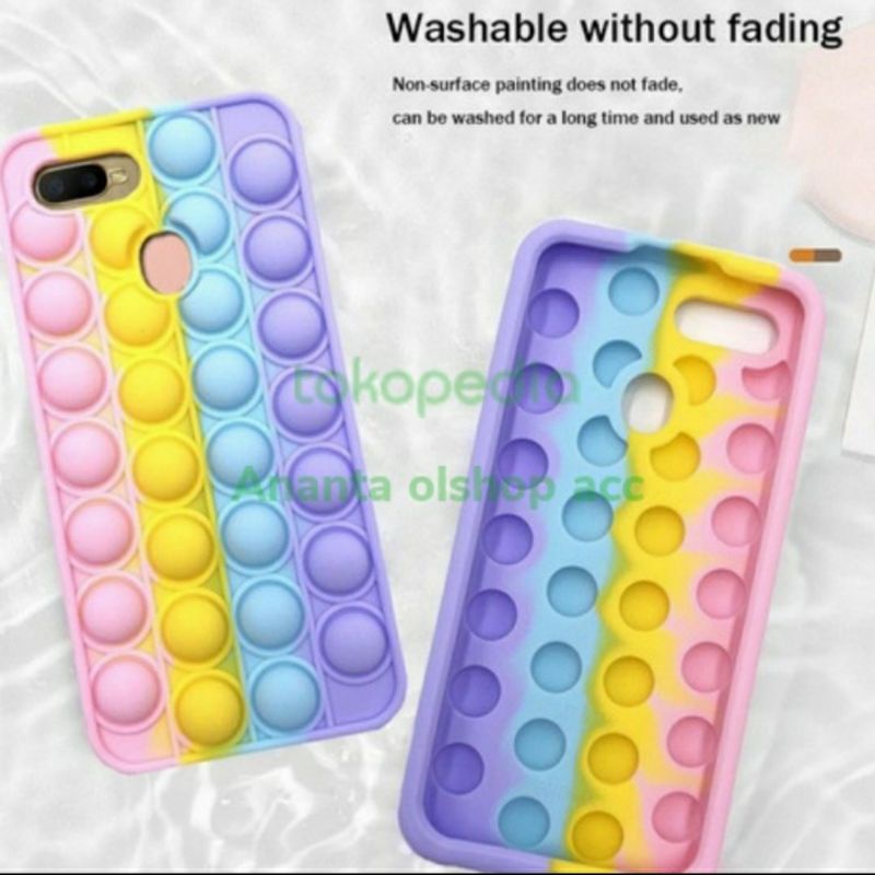 CASING SILICONE OPPO F9 POP IT BUBBLE WARNA PELANGI CASING COVER ORIGINAL