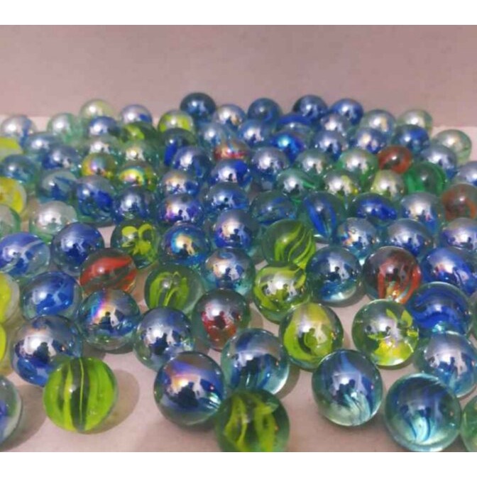 100 Pcs Gundu mata Kucing / kalecia atau kelereng / Kelereng Blimbing mainan anak cowok terhits.