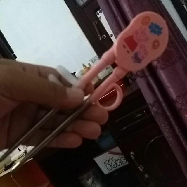 Sumpit Desain Kartun Bahan Stainless Steel Untuk Latihan Anak Balita