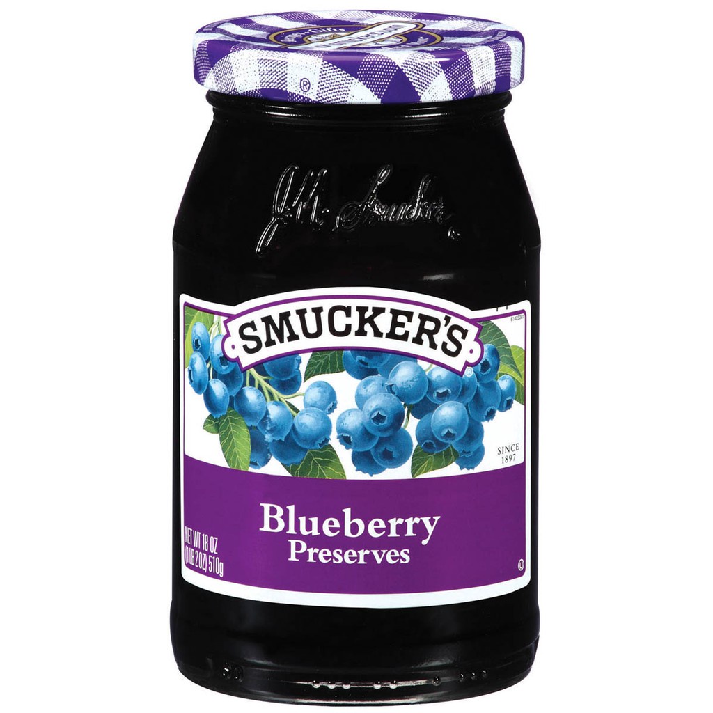 

SMUCKER'S BLUEBERRY PRESERVES JAM 340GR