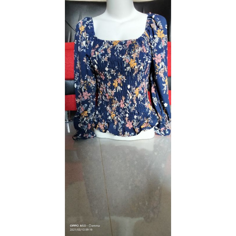 sabrina tali/sabrina blouse korea/sabrina kerut/sabrina trend