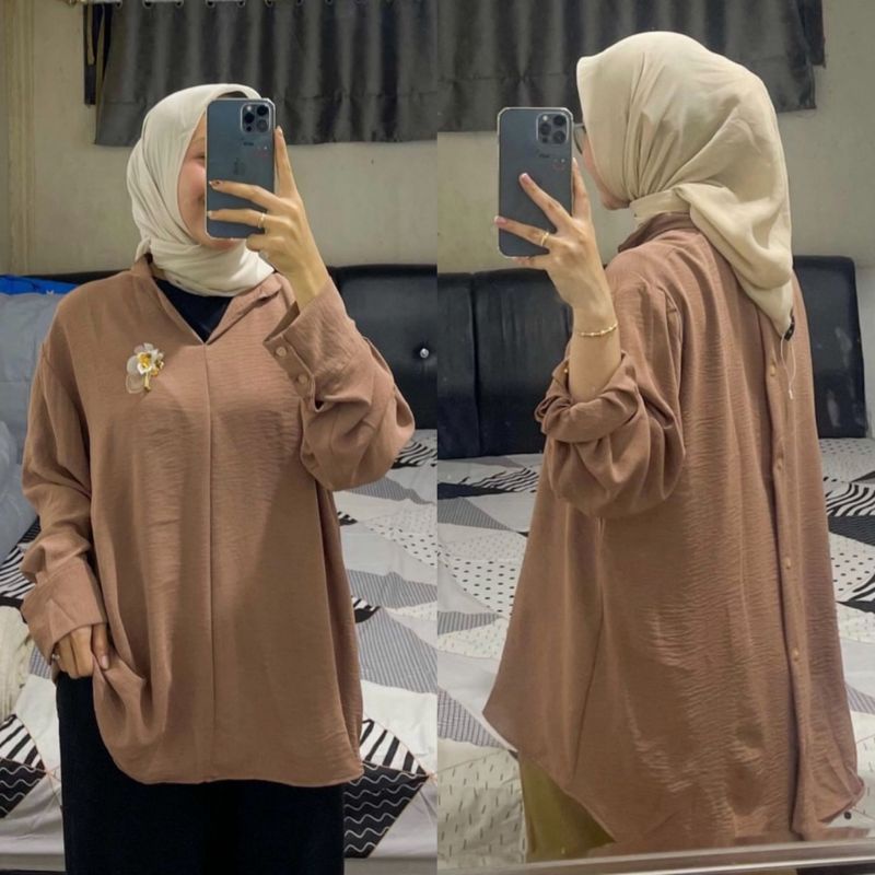 Rifa Blouse Oversize Atasan Wanita Cringkle Airflow