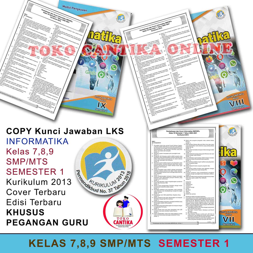 Copy Kunci Jawaban Lks Informatika Kelas 789 Smp Semester 1 Khusus Pegangan Guru Kurikulum 2013 Shopee Indonesia