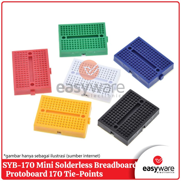 Breadboard SYB-170 Mini Solderless Breadboard Mini 170 titik Project board