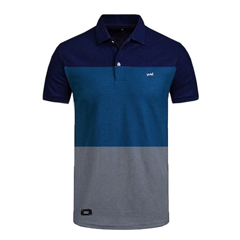  Polo  Shirt Pria Navy Hijau  tuton kombinasi Abu  abu  Kaos 