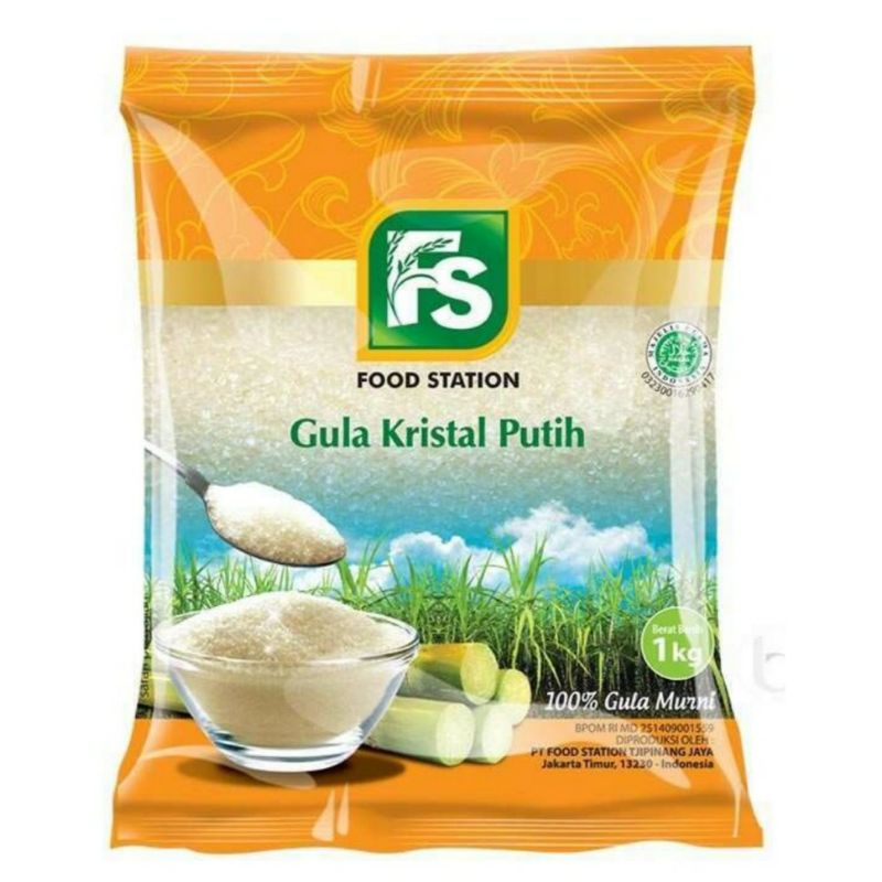 Jual Gula Pasir Food Station 1 Kg Fs Food Station Gula Pasir Kristal Putih Kemasan Kuning 9341