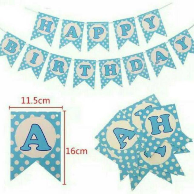 banner bunting flags party flag happy birthday decoration dekorasi tulisan ulang tahun