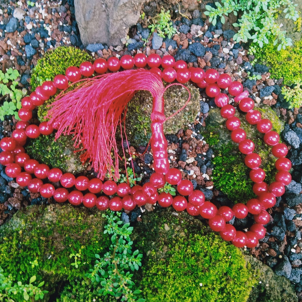 Tasbih Batu Akik Giok Merah (S)