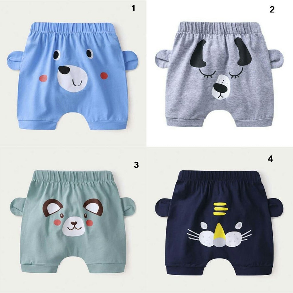 LID9096 - Celana Bayi Karakter/ Baby Character Short Pants Soft &amp; Comfortable Cotton