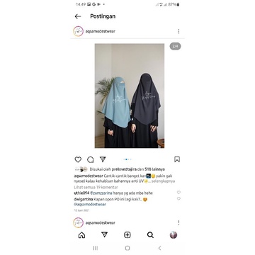 preloved FK reguler Aqsa modestwear dark grey marzan anti UV