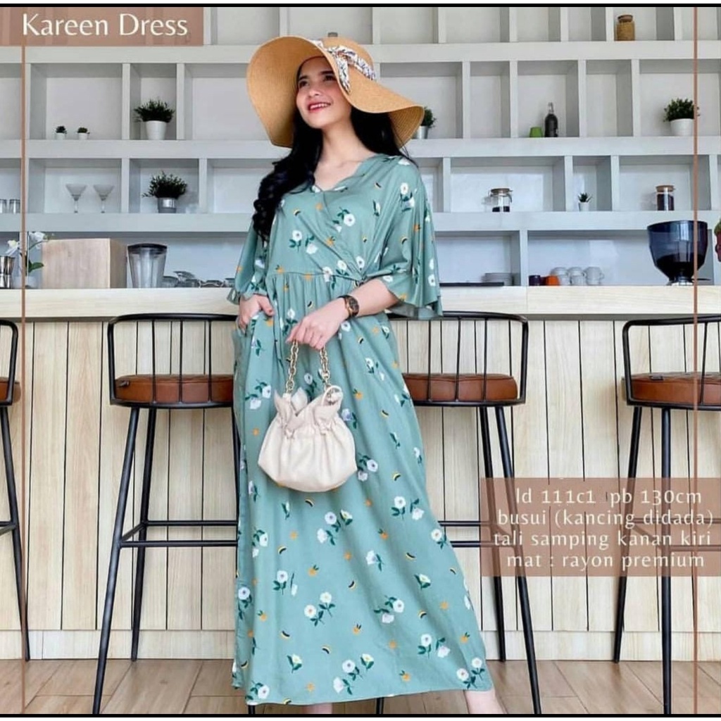 Terbaru Dress Kimono Gamis Kondangan Mewah Maxi Brukat Mutiara Kekinian Fashion Maxy Premium Dress B