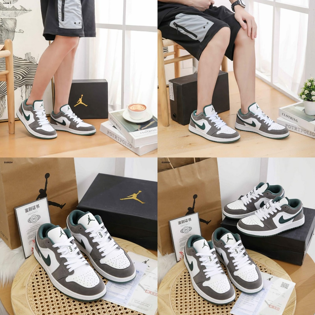 NK  AJ 1 Low Leather With Rubber Women Men Sneakers couple D10924 d10925