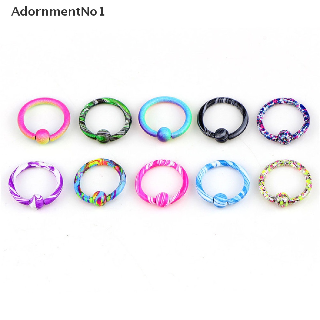 (AdornmentNo1) 10pcs / Set Anting Tindik Hidung / Tubuh Bentuk Bulat Untuk Perhiasan Wanita