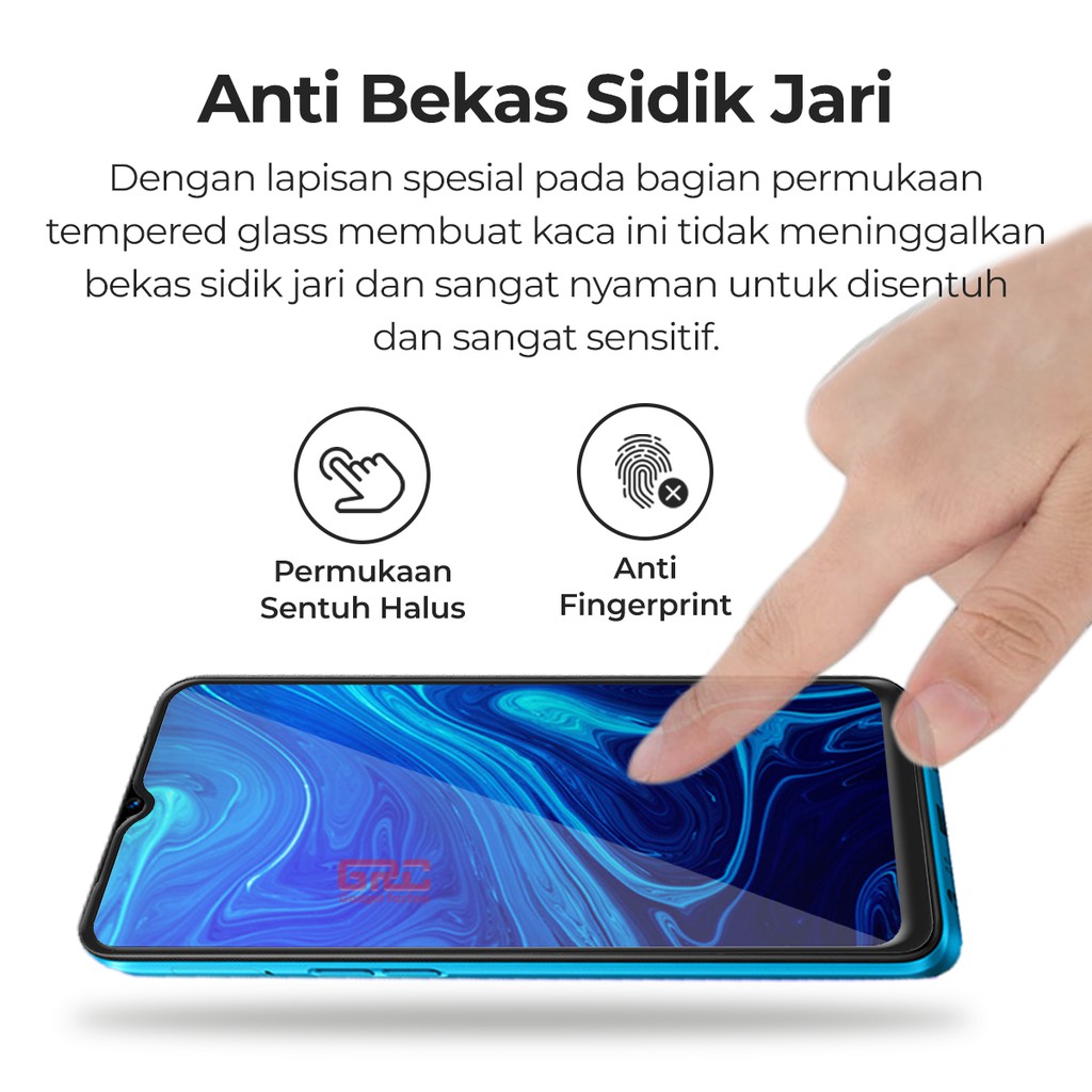 Tempered Glass Realme C3 HOGO Full Cover Anti Gores Kaca