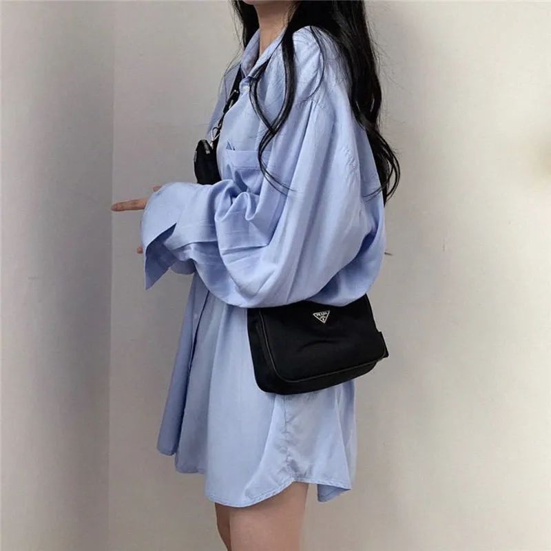 Jaket kemeja tabir surya tipis gaya Hong Kong 2022 baru musim panas menggantungkan mid-length lengan panjang atas kemeja longgar wanita