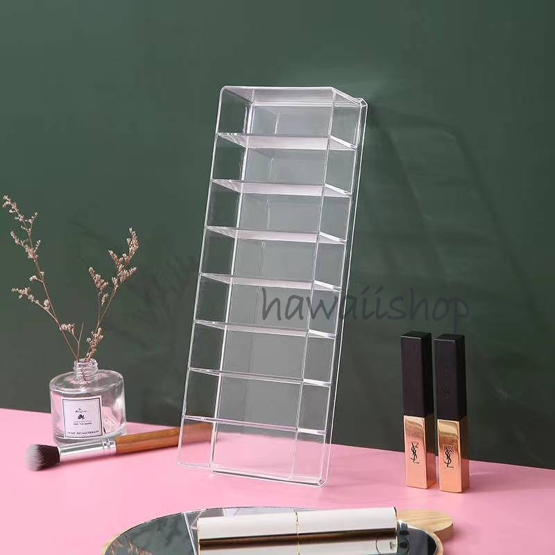 Rak Tempat Lipstick Brush Acrylic Transparan Murah 8 Ruang Sekat Cosmetic Storage Organizer