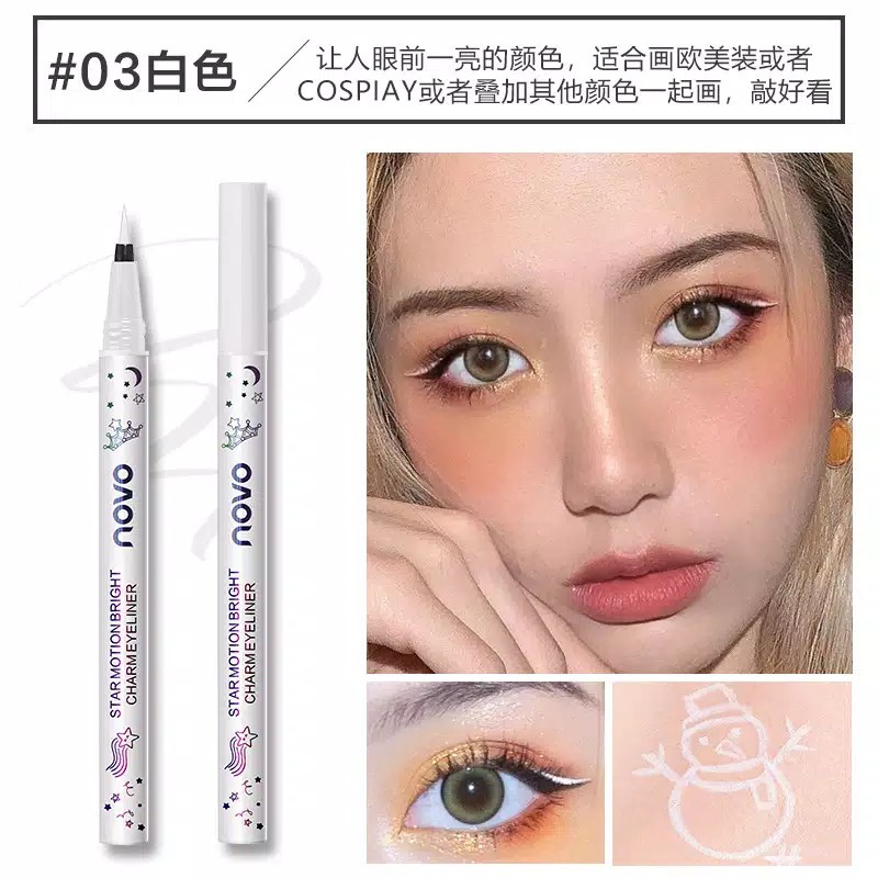 rcsbeauty ✅ BACA DESKRIPSI ~ NOVO eyeliner cair waterproof eyeliner bentuk spidol Novo eyeliner warna putih