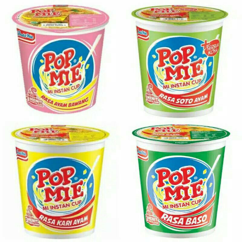 

Mie Cup Pop Mie Besar Ayam / Soto / Baso / Kari