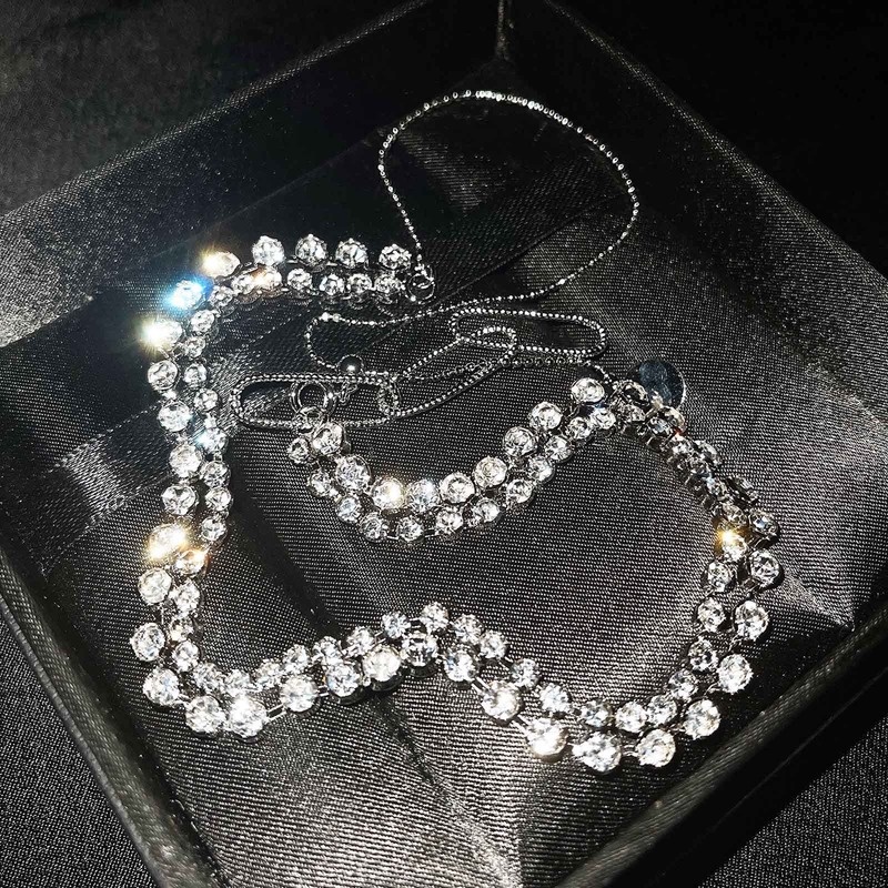 Luxury Fashion Moissanite Chain Stitching Clavicle Chain