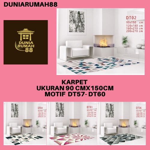 Karpet Lantai DT Ukuran 150cm x 90cm Anti Slip Series 57-60