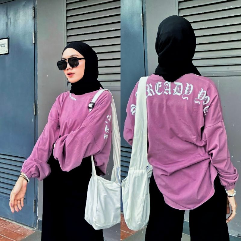 EMiKA OVERSIZE KAOS HIJAB FRIENDLY/KAOS JUMBO/KAOS OVERSIZE/ATASAN WANITA
