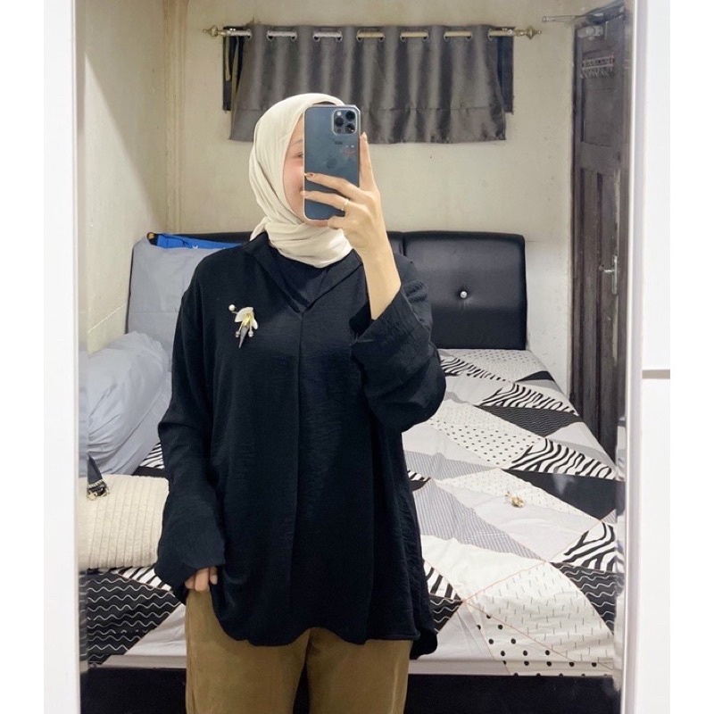 RIFA TOP CRINKLE BLOUSE BAJU ATASAN CRINKLE AIRFLOW PREMIUM - MALA BLOUSE