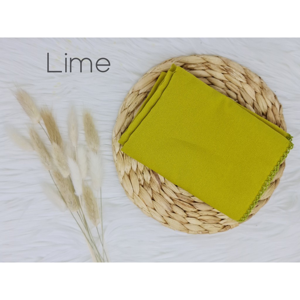 Pashmina Picot Crochet Diamond Stretch-Lime