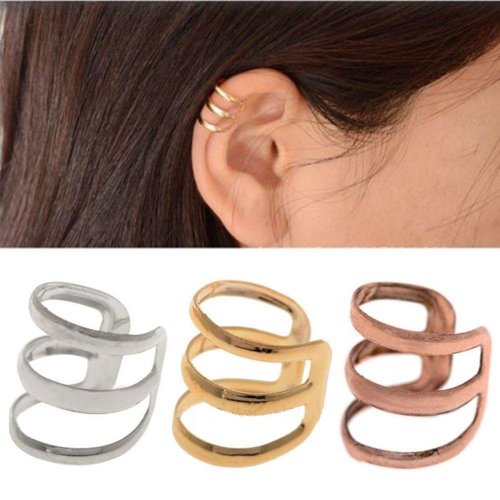 Preva 2PCs Cuff Earrings Aksesoris Pesta Punk Tanpa Tindik