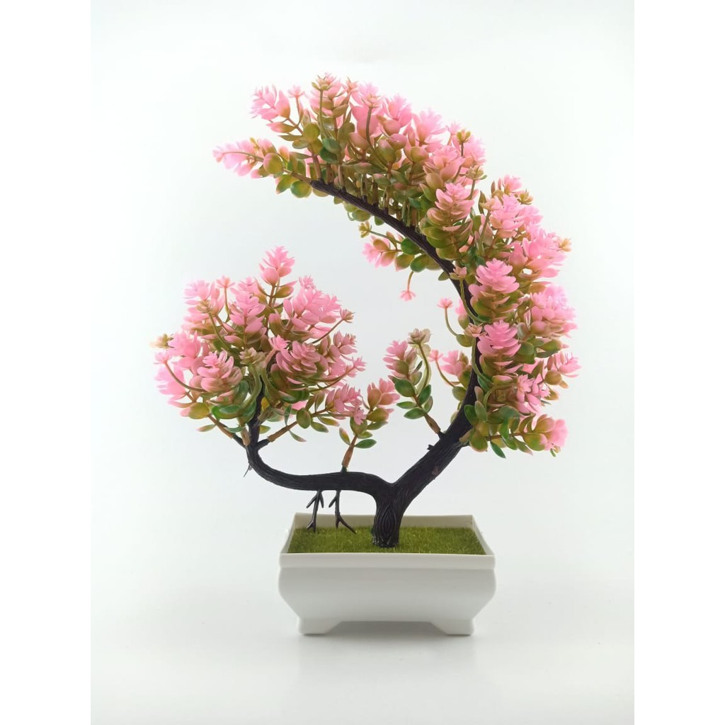 COD BUNGA PLASTIK BUNGA BONSAI  BUNGA ARTIFISIAL BUNGA HIASAN MEJA TANAMAN HIAS PLASTIK BP8827-PINK