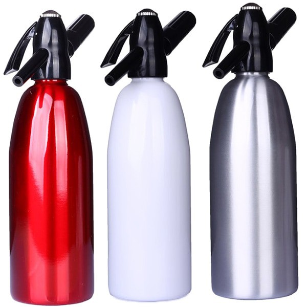 AFFORANY DIY Botol Pembuat Soda Siphon Maker Bartender CO2 1 Liter - Silver