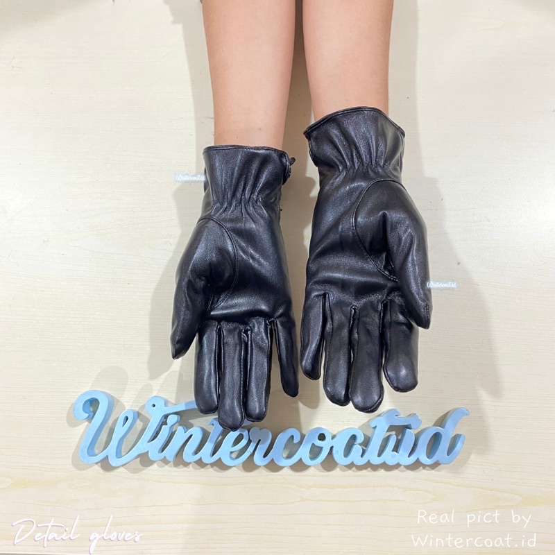 Sarung tangan kulit wanita leather gloves women winter musim dingin hangat touchscreen import